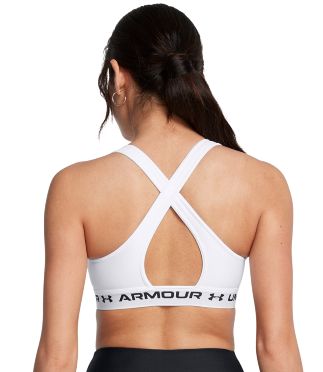 Under Armour Mid Çapraz Sırtlı Sporcu Sütyeni Beyaz