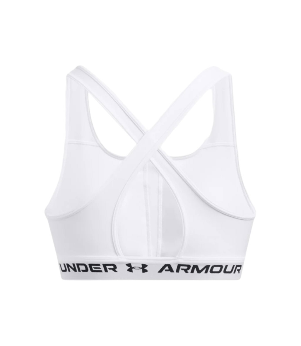 Under Armour Mid Çapraz Sırtlı Sporcu Sütyeni Beyaz