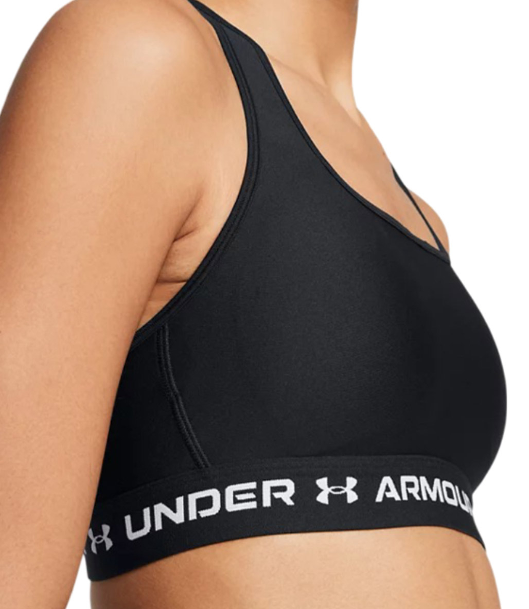 Under Armour Mid Çapraz Sırtlı Sporcu Sütyeni Siyah Beyaz