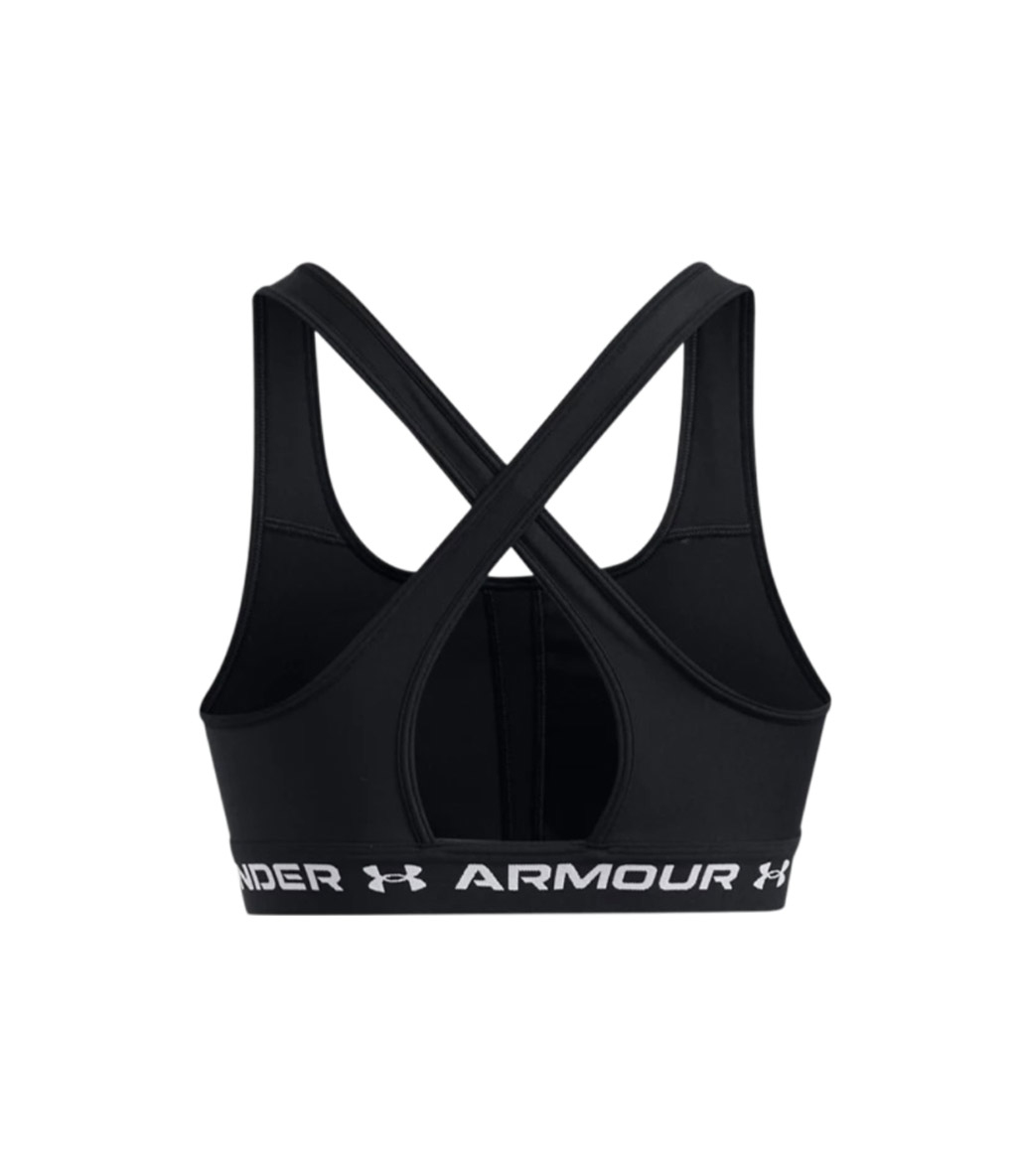Under Armour Mid Çapraz Sırtlı Sporcu Sütyeni Siyah Beyaz