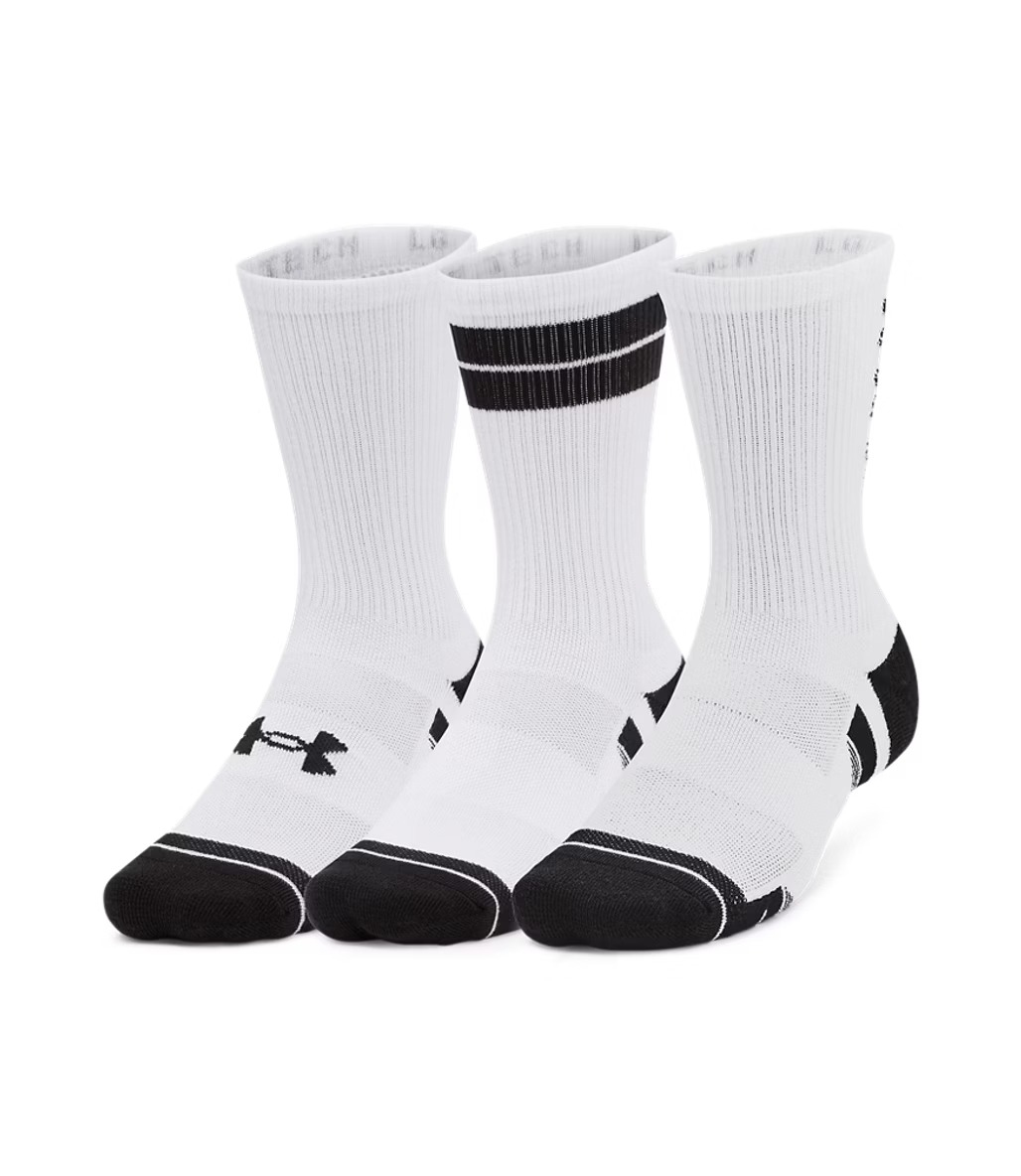 Under Armour Perf Tech Nov 3'Lü Paket Crew Çorap Beyaz Siyah