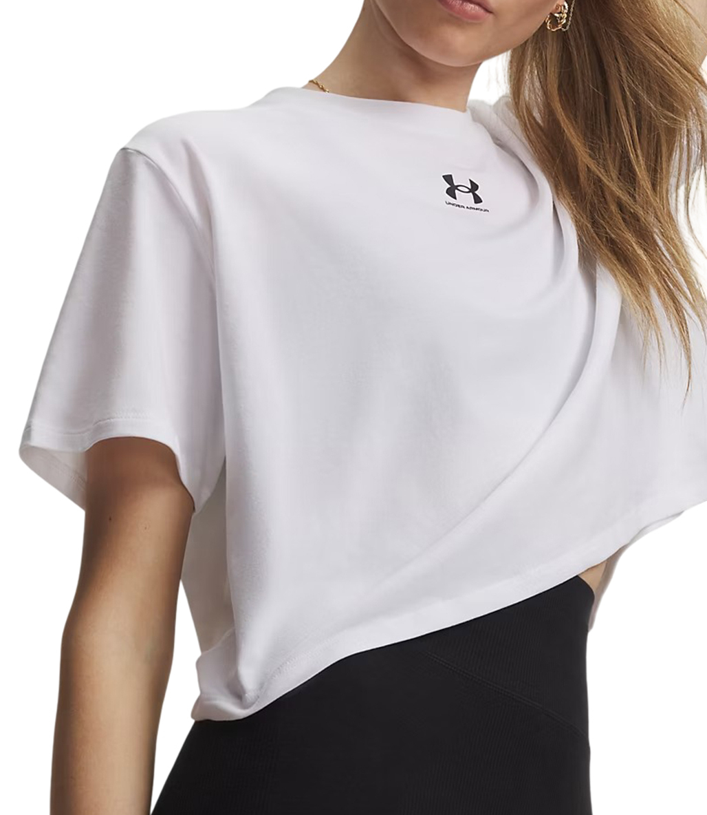Under Armour Rival Boxy Solid Kadın Kısa Kollu T-Shirt Beyaz