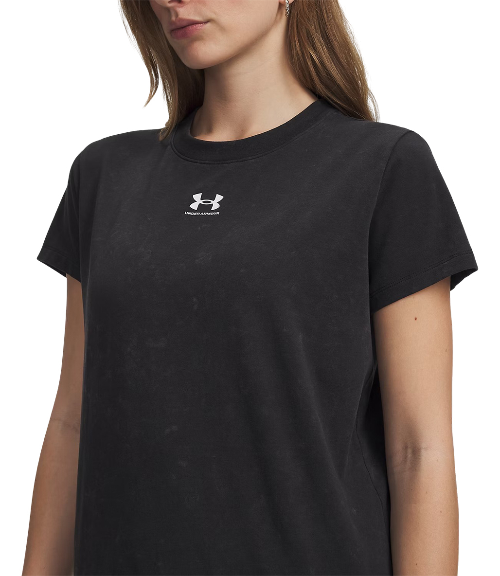 Under Armour Rival Cotton Wash Kadın Kısa Kollu T-Shirt Siyah