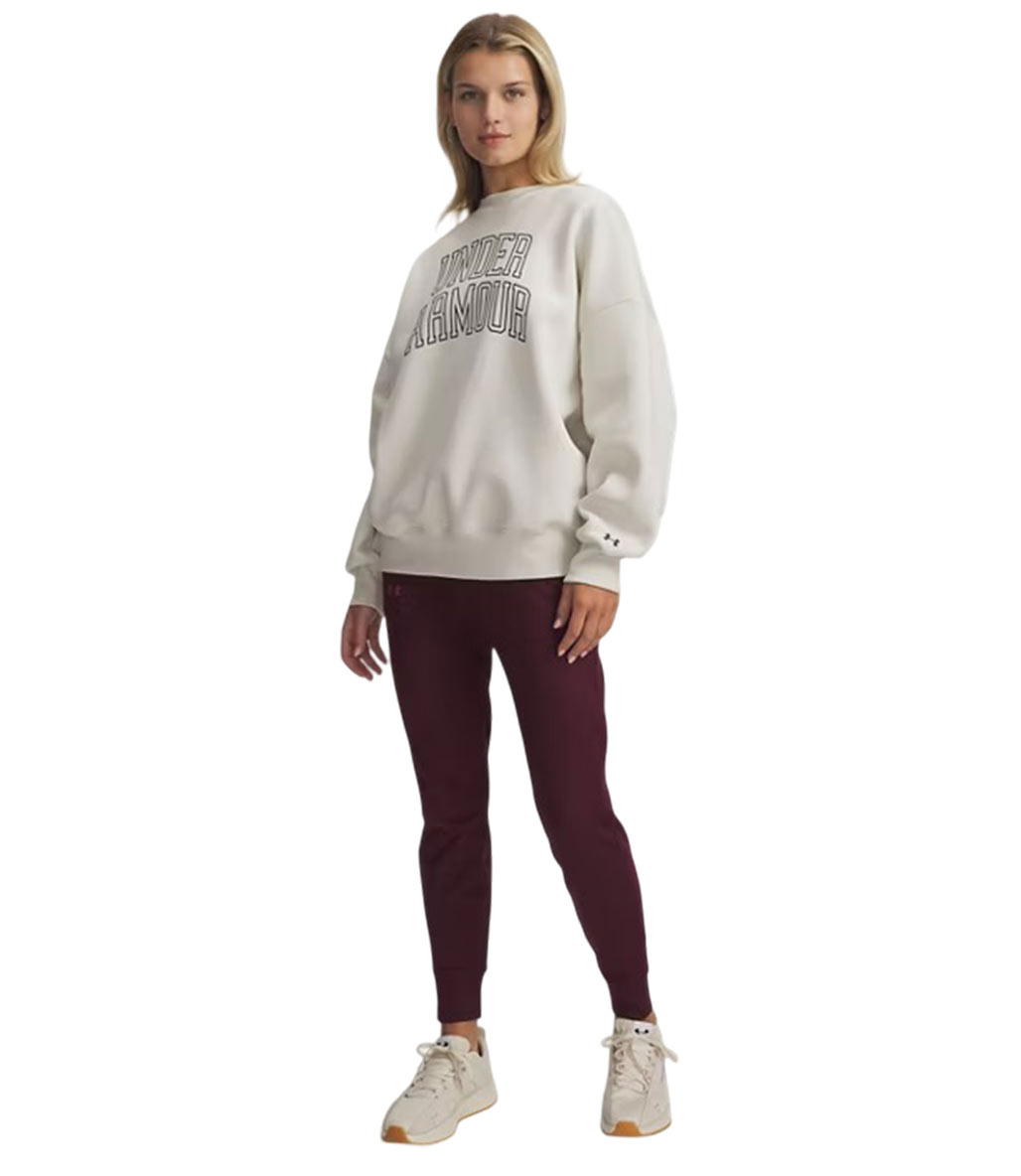 Under Armour Rival Fleece Oversize Varsity Crew Kadın Sweatshirt Beyaz