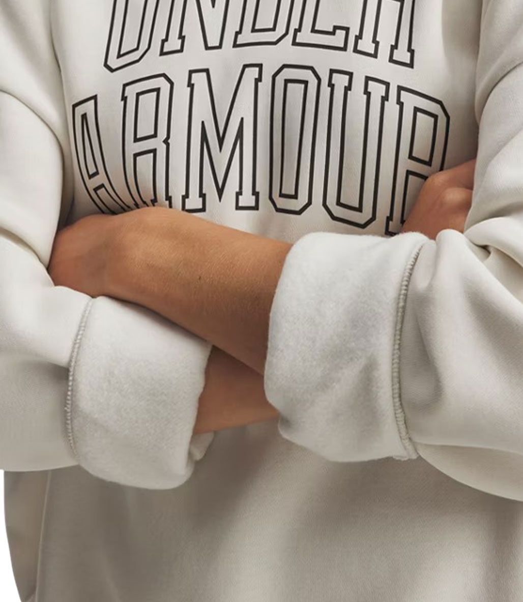 Under Armour Rival Fleece Oversize Varsity Crew Kadın Sweatshirt Beyaz