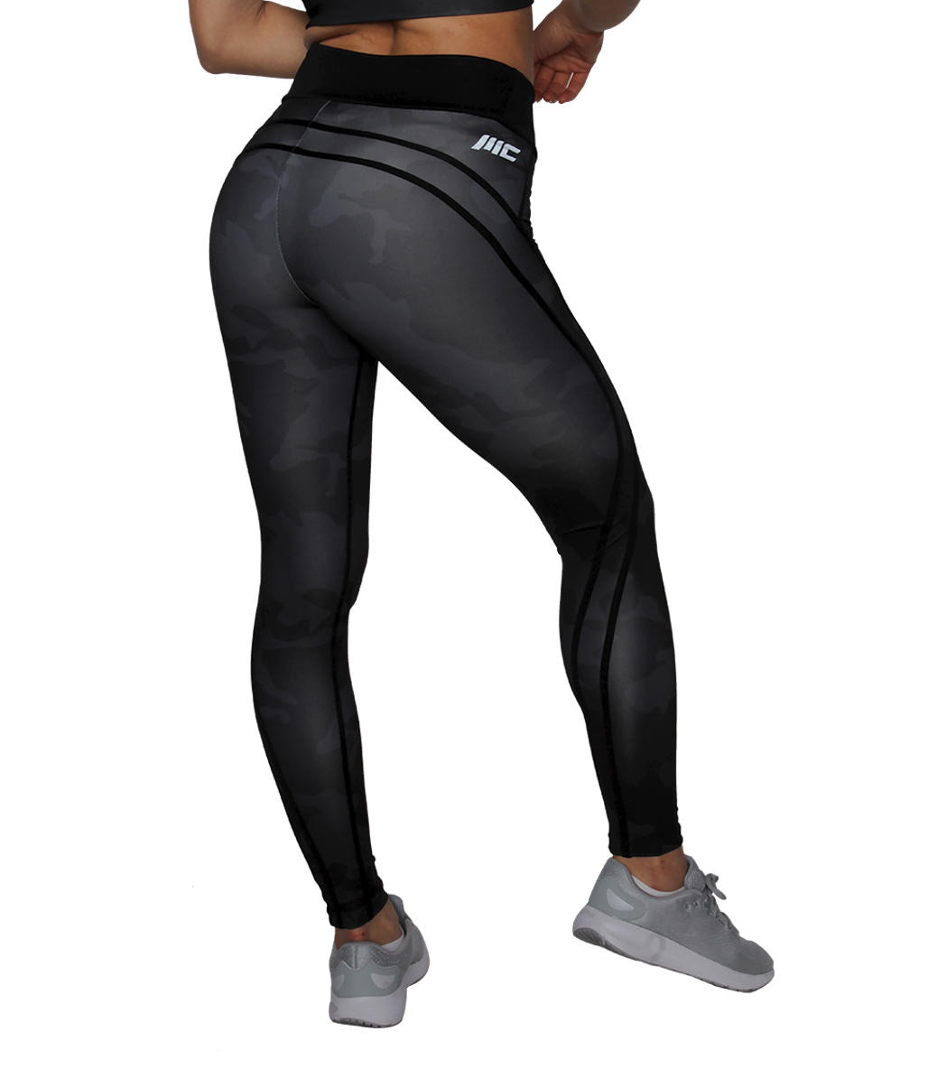 MuscleCloth Dora Spor Tayt + Dora Sporcu Sütyeni Siyah Kamuflaj