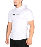 MuscleCloth Training Kapüşonlu Kısa Kollu Sweatshirt Beyaz