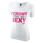MusclePharm Kadın T Shirt 'Strong is The New Sexy' Beyaz