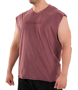 Kingsize Darksteel Antik Yıkamalı Kolsuz T-Shirt Bordo
