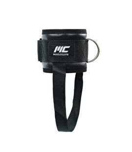MuscleCloth Deri Padded Ankle Cuff Taban Destekli Tekli Paket Siyah