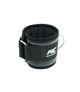 MuscleCloth Deri Padded Ankle Cuff Tekli Paket Siyah
