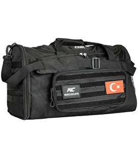 MuscleCloth Tactical Duffel Bag Silindir Çanta Siyah