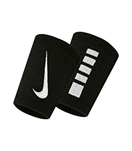Nike Elite Doublewide Çift Taraflı Bileklik 2'Li Paket Siyah Beyaz