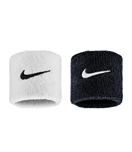 Nike Swoosh Classic Wristbands Bileklik 2'li Paket Siyah Beyaz