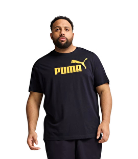 Puma Essentials No. 1 Logo Kısa Kollu T-Shirt Koyu Lacivert Sarı