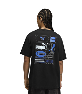 Puma Graphic Grid Kısa Kollu T-Shirt Siyah