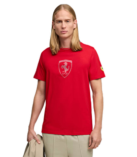 Puma Scuderia Ferrari Tonal Shield Kısa Kollu T-Shirt Kırmızı