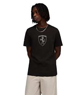 Puma Scuderia Ferrari Tonal Shield Kısa Kollu T-Shirt Siyah