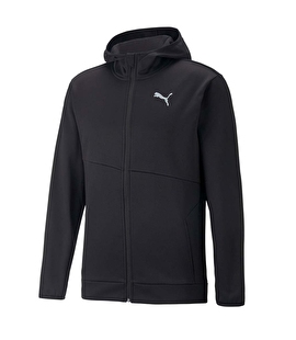 Puma Train All Day PWRFleece Fermuarlı Kapüşonlu Sweatshirt Siyah