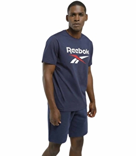 Reebok Identity Stacked Kısa Kollu T-Shirt Lacivert