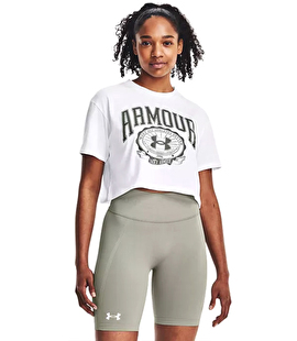 Under Armour Collegiate Kadın Kısa Kollu Crop T-Shirt Beyaz