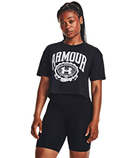 Under Armour Collegiate Kadın Kısa Kollu Crop T-Shirt Siyah