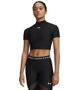 Under Armour HeatGear Kadın Kısa Kollu Crop Mock Siyah