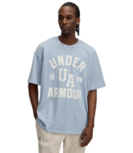 Under Armour Heavyweight Varsity Oversize Kısa Kollu T-Shirt Mavi