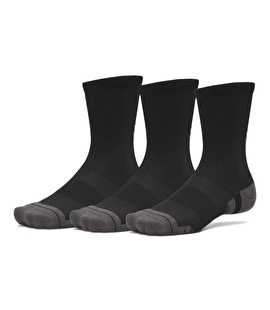 Under Armour Performance Tech 3'lü Paket Crew Çorap Siyah Gri