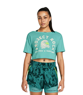 Under Armour Project Rock Balance Graphic Kadın Kısa Kollu T-Shirt Yeşil