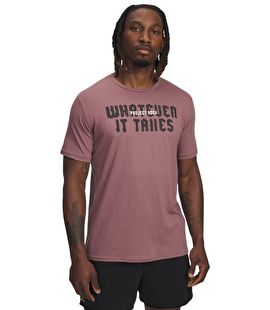 Under Armour Project Rock Q3 1 Kısa Kollu T-Shirt Bordo