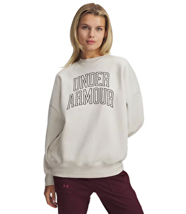 Under Armour Rival Fleece Oversize Varsity Crew Kadın Sweatshirt Beyaz