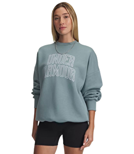 Under Armour Rival Fleece Oversize Varsity Crew Kadın Sweatshirt Su Yeşili