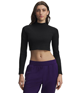 Under Armour Rival Rib Mock Kadın Uzun Kollu T-Shirt Siyah