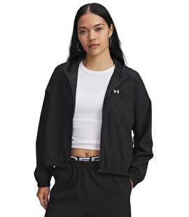 Under Armour Rival Woven Kadın Fermuarlı Sweatshirt Siyah