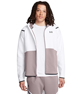 Under Armour Unstoppable Fleece HD EU Tam Fermuarlı Sweatshirt Beyaz Gri