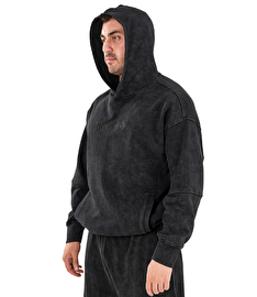 Kingsize Darksteel Antik Yıkamalı Oversize Sweatshirt Siyah