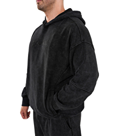 Kingsize Darksteel Antik Yıkamalı Oversize Sweatshirt Siyah