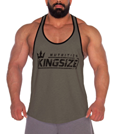 Kingsize Logolu Klasik Tanktop Haki