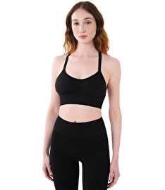 MuscleCloth Nova Seamless İpli Bra Siyah