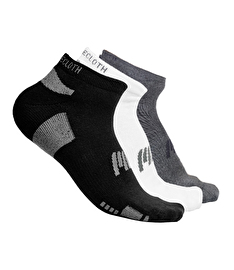 MuscleCloth Stay Fresh Çorap 3'Lü Paket Gri Beyaz Siyah