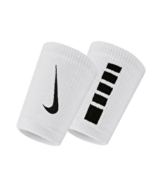 Nike Elite Doublewide Çift Taraflı Bileklik 2'Li Paket Beyaz Siyah