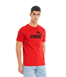 Puma Essentials Logo Kısa Kollu T-Shirt Kırmızı