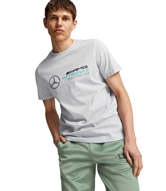 Puma Mercedes AMG Petronas Ess Logo Kısa Kollu T-Shirt Gri