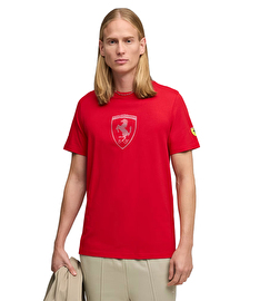 Puma Scuderia Ferrari Tonal Shield Kısa Kollu T-Shirt Kırmızı