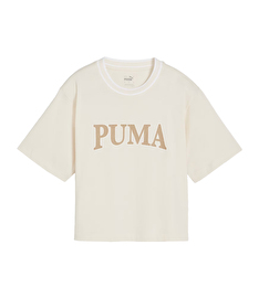 Puma Squad Graphic Kadın Kısa Kollu T-Shirt Bej