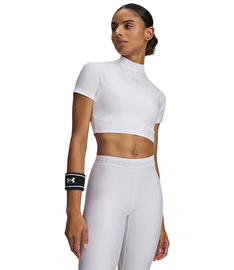Under Armour HeatGear Kadın Kısa Kollu Crop Mock Beyaz