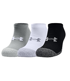 Under Armour Heatgear No Show Çorap 3'lü Paket Siyah Gri Beyaz