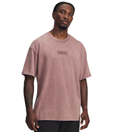 Under Armour Project Rock Heavyweight Oversize Kısa Kollu T-Shirt Bordo