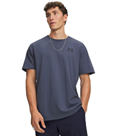 Under Armour UA Logo EMB Heavyweight Kısa Kollu T-Shirt Koyu Gri